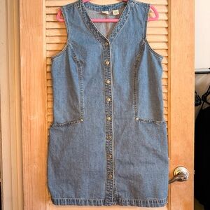 166 Gap Denim Button Down Mini Dress- Size 14